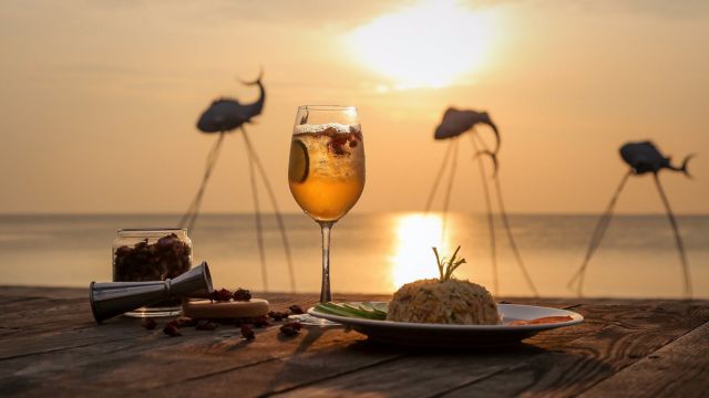 cocktails and sunset
