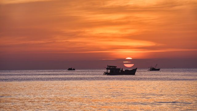 Romantic sunset in Phu Quoc
